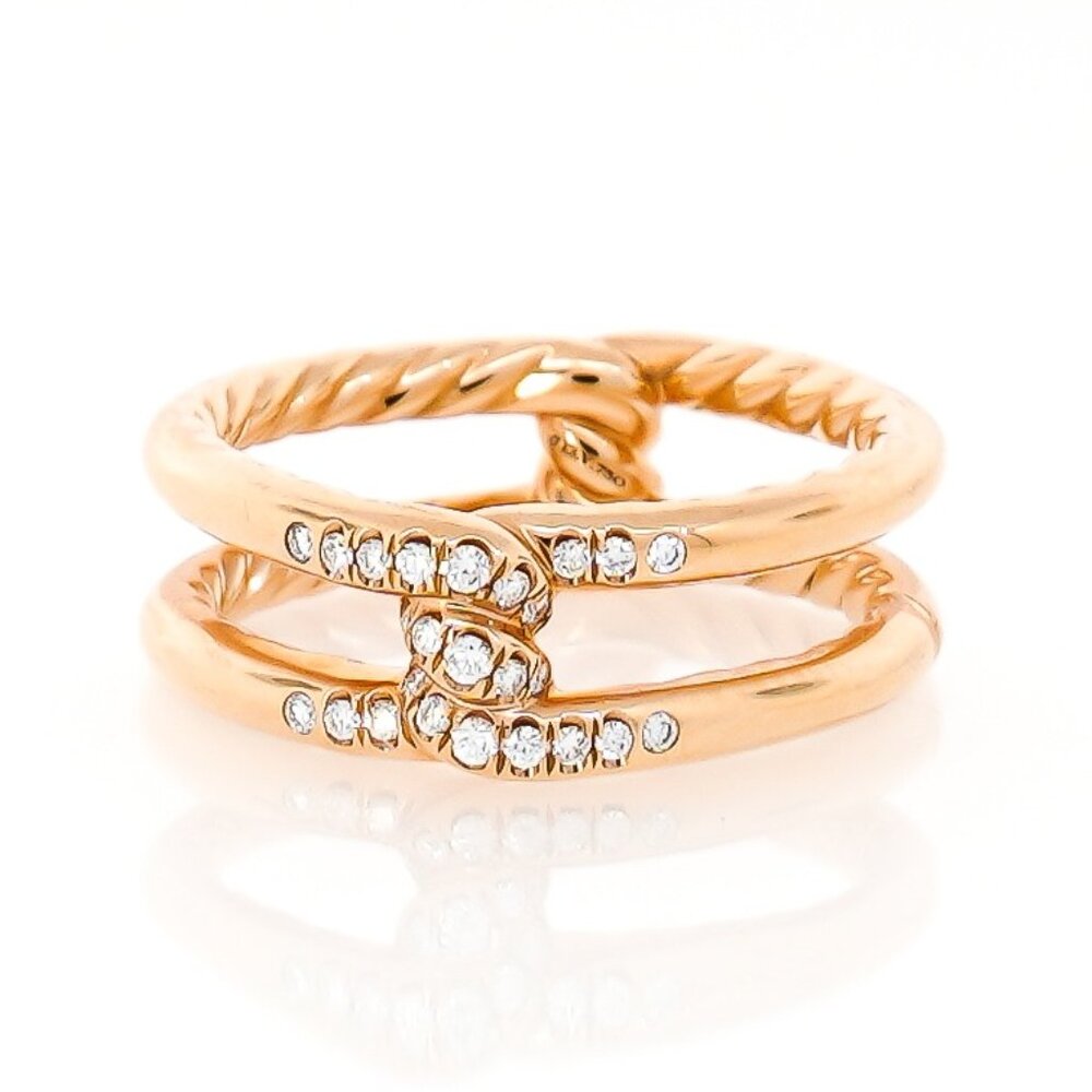 DAVID YURMAN CROSS OVER RING 18K YELLOw GOLD CONTINUANCE BAND RING